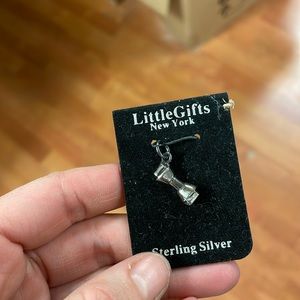 Sterling silver little gifts dog theme charm - 3D rawhide bone toy treat